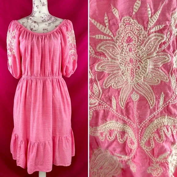 Knox Rose | Dresses | Knox Rose Embroidered Midi Dress Pink Short Sleeve Summer Sun Dress Medium | Poshmark Knox Rose | Dresses | Knox Rose Embroidered Midi Dress Pink Short Sleeve Summer Sun Dress Medium | Poshmark